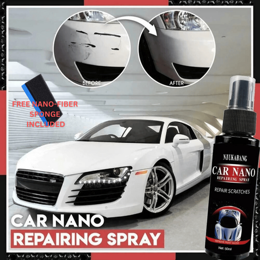 CarSpray | ספריי מאסטר לתיקון שריטות בציפוי ננו (מתאים לכל הצבעים) + ספוג ננו-פייבר במתנה